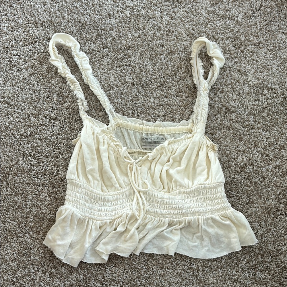 Urban Outfitters Cream Ruched Camisole